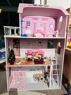 Leuk houten poppenhuis met meubels, Ophalen, Zo goed als nieuw, Poppenhuis