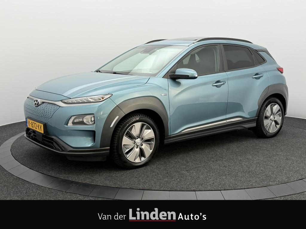 Hyundai KONA EV Limited 64 kWh 3- Fase SOH 94,6% | Warmtepom, Auto's, Gebruikt, Zwart, Blauw, 39 min