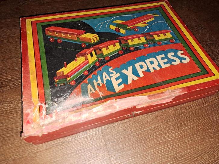 AHA's Express  houten constructiedoos / bouwdoos, Verzamelen, Speelgoed, Gebruikt, Ophalen of Verzenden