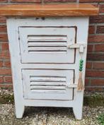 Apart houten kastje louvredeurtjes vintage wit beach ibiza, Ophalen, Zo goed als nieuw, Landelijk