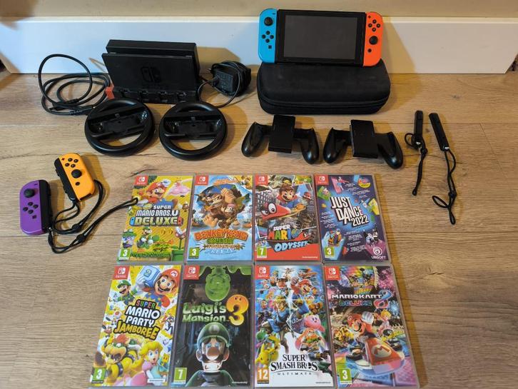 Nintendo Switch, Spelcomputers en Games, Spelcomputers | Nintendo Switch, Gebruikt, Switch Original, Met 3 controllers of meer