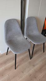 2 Eetkamerstoelen - Grijs, gebruikt, Ophalen, Gebruikt, Twee, Stof