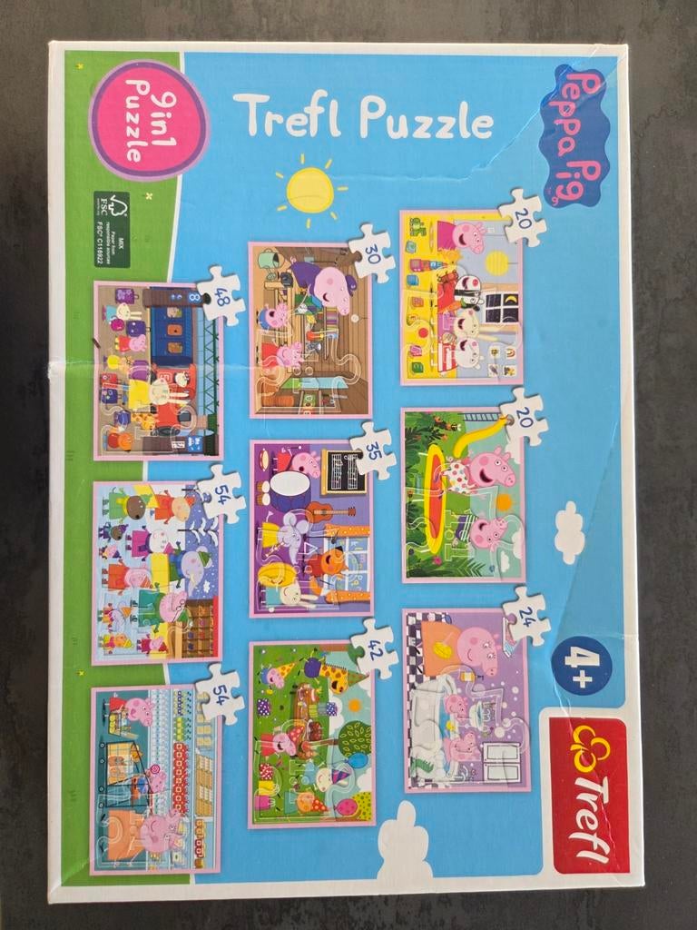 Peppa Pig 9-in-1 Puzzel peppa big 20 tot 54 stukjes, Ophalen of Verzenden, 10 tot 50 stukjes, Zo goed als nieuw, 4 tot 6 jaar