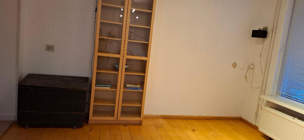 IKEA boekenkast / vitrinekast BILLY berken met glasdeuren, Ophalen, Met deur(en), 200 cm of meer, 50 tot 100 cm