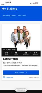 2x kaartjes bankzitters antwerpen, Tickets en Kaartjes, Twee personen, Maart