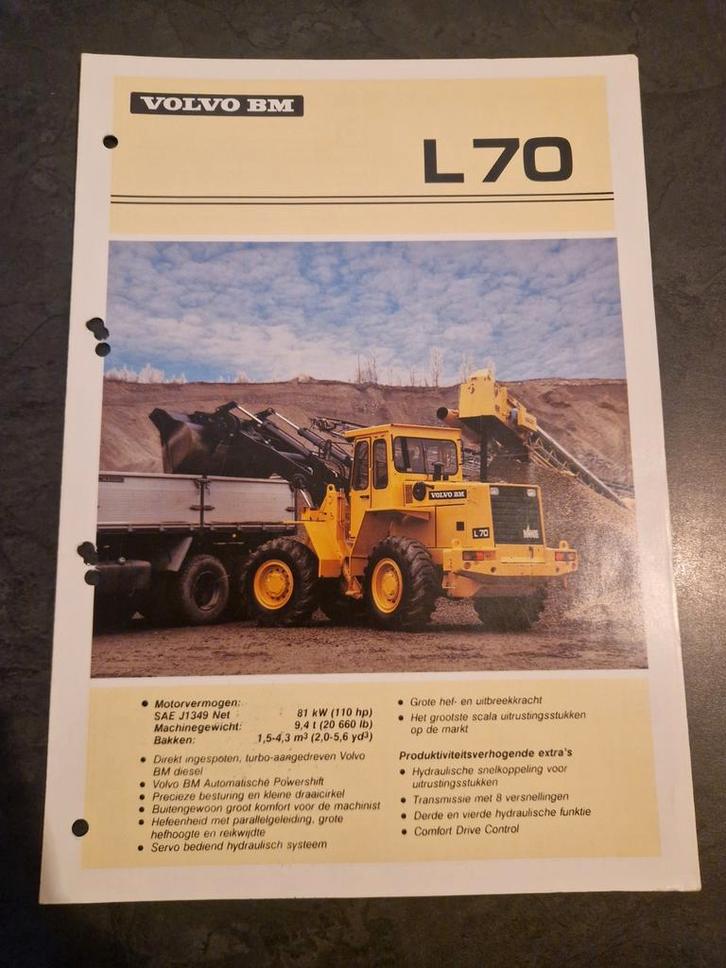 Volvo BM L70 Folder - Gedetailleerde Specificaties, Boeken, Motoren, Gelezen, Merk of Model, Ophalen of Verzenden