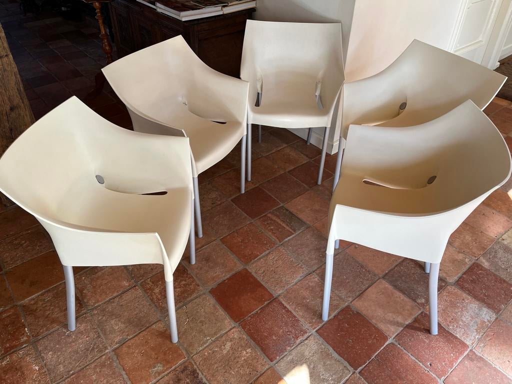 Kartell dr no stoelen 5 stoelen creme wit binnen of buiten, Huis en Inrichting, Stoelen, Ophalen, Gebruikt, Wit