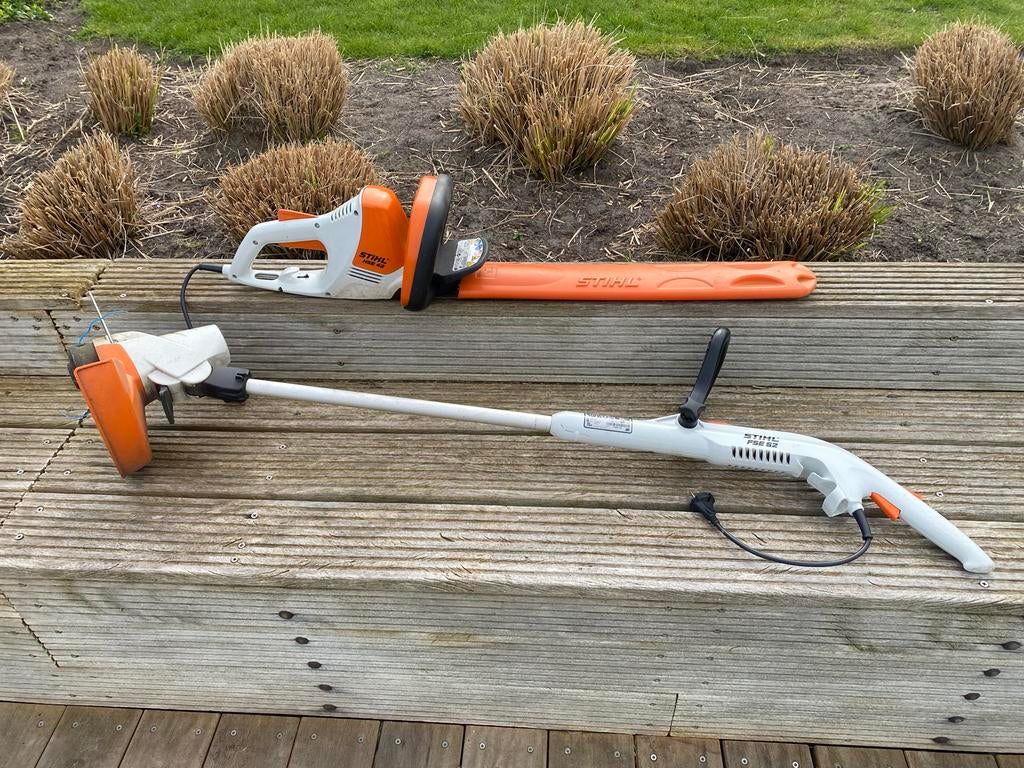 Stihl Grastrimmer FSE 52 en Heggenschaar HSE 42 Set, Ophalen, Gebruikt, Elektrisch