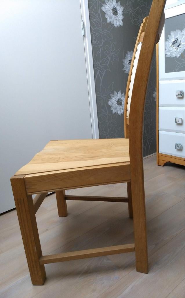 ❗RETRO / VINTAGE zware kwaliteit MASSIEF EIKEN eetkamerstoel, Ophalen