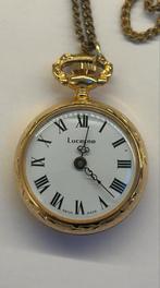 Gouden Lucerne Zakhorloge met Ketting, Sieraden, Tassen en Uiterlijk, Horloges | Antiek, Overige merken, Zakhorloge, Met ketting