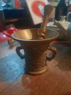 Antieke bronzen vijzel met stamper, Ophalen of Verzenden