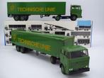 Lion car - 2x DAF 2800 Truck '' Technische Unie '' 1:50, Hobby en Vrije tijd, Ophalen of Verzenden, Gebruikt, Bus of Vrachtwagen