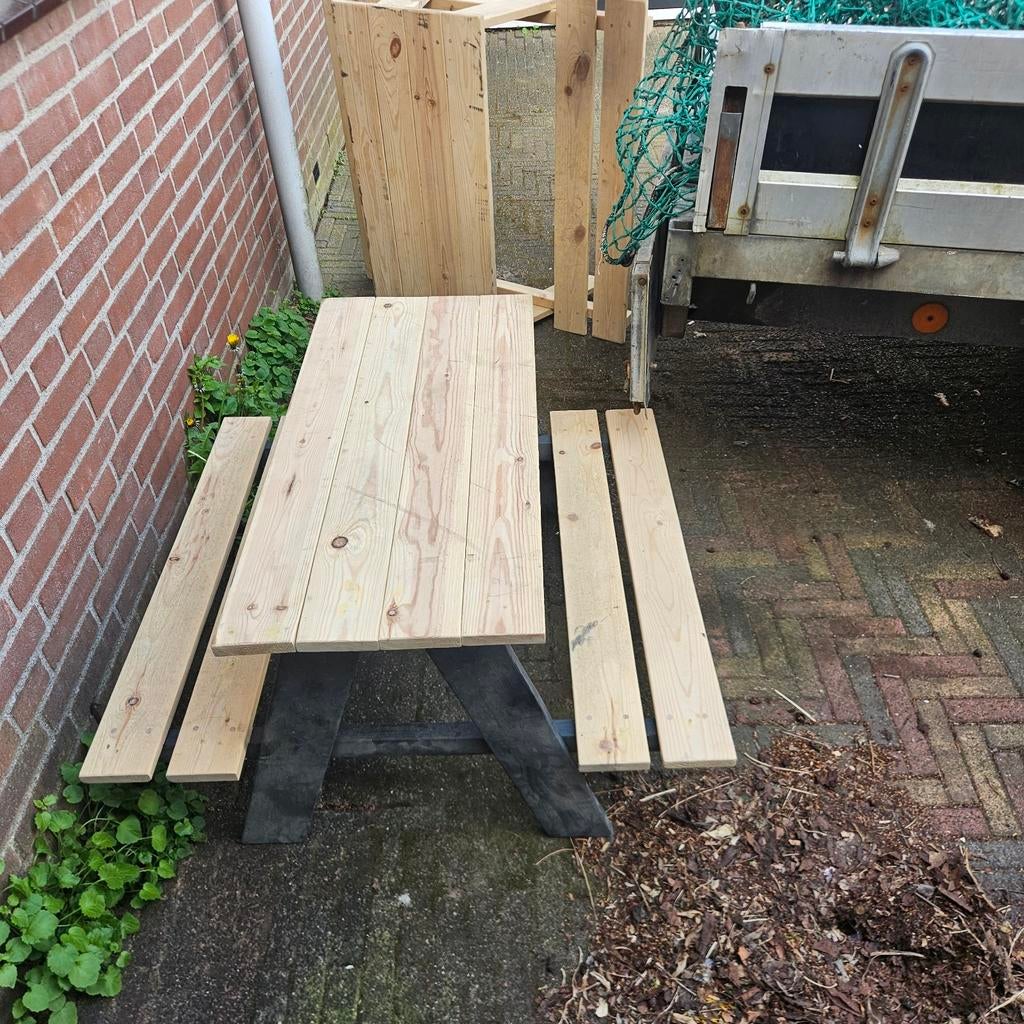 Kinderpicknicktafel, Ophalen of Verzenden, Zo goed als nieuw, Rechthoekig, Hout