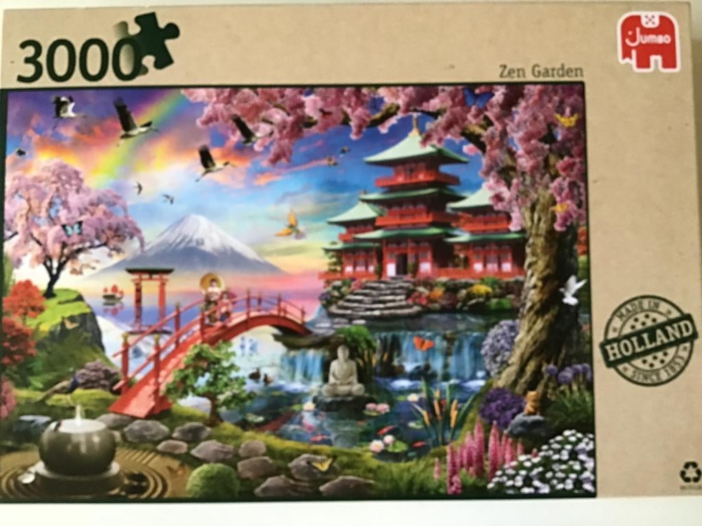 Jumbo puzzel Zen Garden, Ophalen of Verzenden, Meer dan 1500 stukjes, Zo goed als nieuw, Legpuzzel