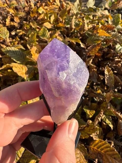 Amethist punt op standaard, Ophalen of Verzenden, Mineraal