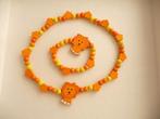 KINDERKETTING EN ARMBAND ORANJELEEUW EN BERENKETTING VINTAGE, Verzenden, Zo goed als nieuw, Overige kleuren, Ketting