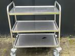 RVS Serveerwagen Horeca - 3 Bladen, Ophalen, Gebruikt