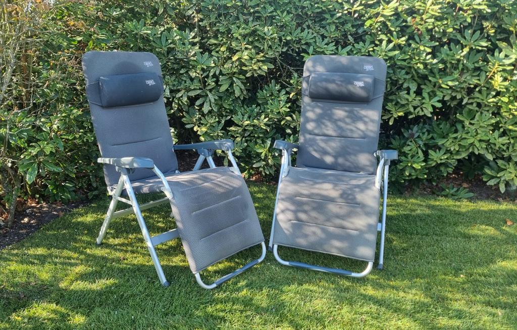 2 st. gebruikte Crespo relax stoelen, Caravans en Kamperen, Kampeermeubelen, Gebruikt, Campingstoel, Ophalen