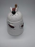 Vintage aardewerken honingpotje in vorm bijenkorf met lepel, Antiek en Kunst, Ophalen of Verzenden