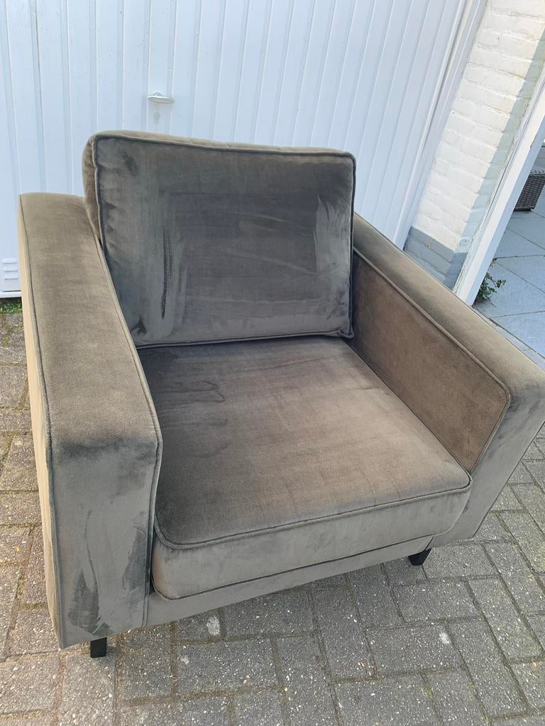 fauteuil met Hooker d.groen velour met zo goed als nieuw, Huis en Inrichting, Fauteuils, Ophalen, 75 tot 100 cm, Zo goed als nieuw