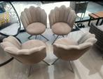 Set van 4 Shell Stoelen - Beige, Minder dan 75 cm, Ophalen of Verzenden, Zo goed als nieuw, Stof
