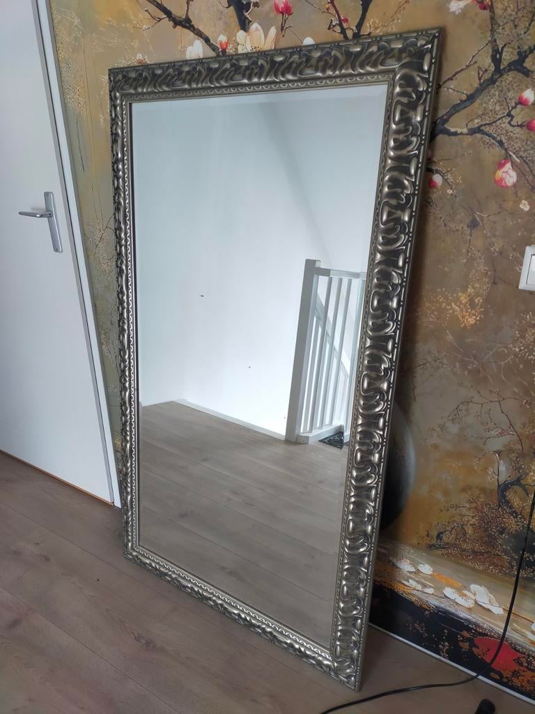 Grote brocante spiegel, Huis en Inrichting, Woonaccessoires | Spiegels, Ophalen, Zo goed als nieuw, Rechthoekig, Minder dan 100 cm