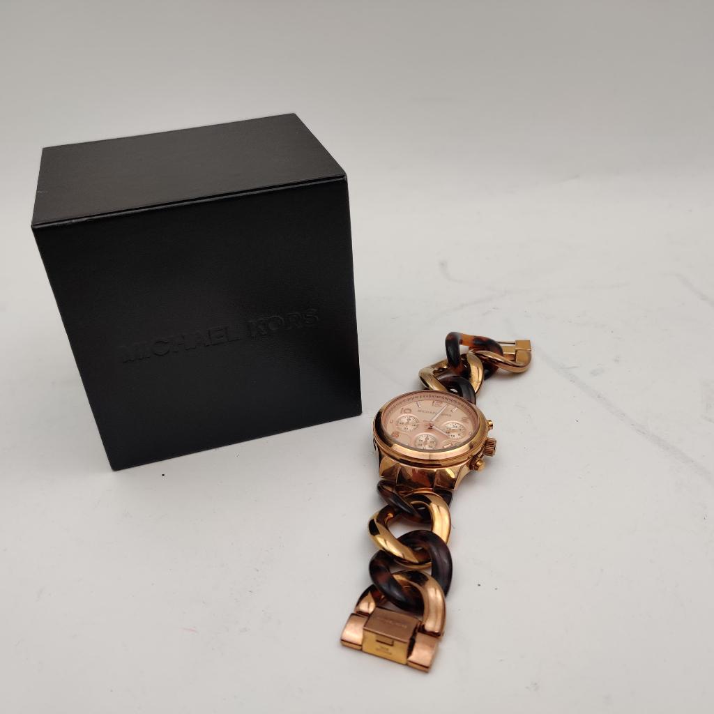 Michael Kors Runway MK4269 Rose Gold & Tortoise  €99.99, Mk, Mk, Ophalen of Verzenden, Zo goed als nieuw