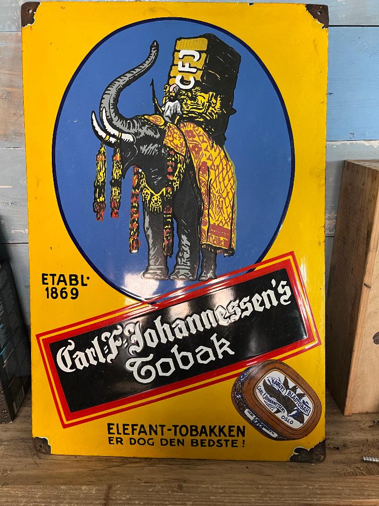 Emaille reclame reclamebord antiek tabak, Verzamelen, Merken en Reclamevoorwerpen, Ophalen, Zo goed als nieuw, Reclamebord