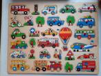 Houten puzzels - thema vervoer (6 stuks), Gebruikt, Ophalen of Verzenden, Van hout, Minder dan 10 stukjes