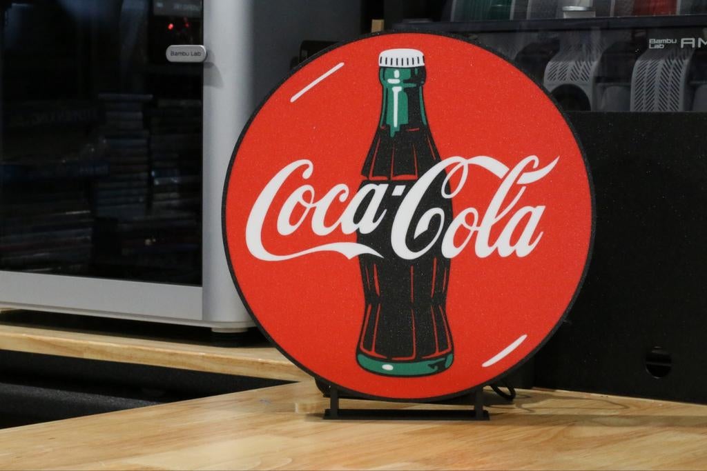 Coca Cola Lichtbak - Rond met Klassiek Logo en Flesje, Verzamelen, Ophalen of Verzenden, Nieuw, Lichtbak of (neon) lamp