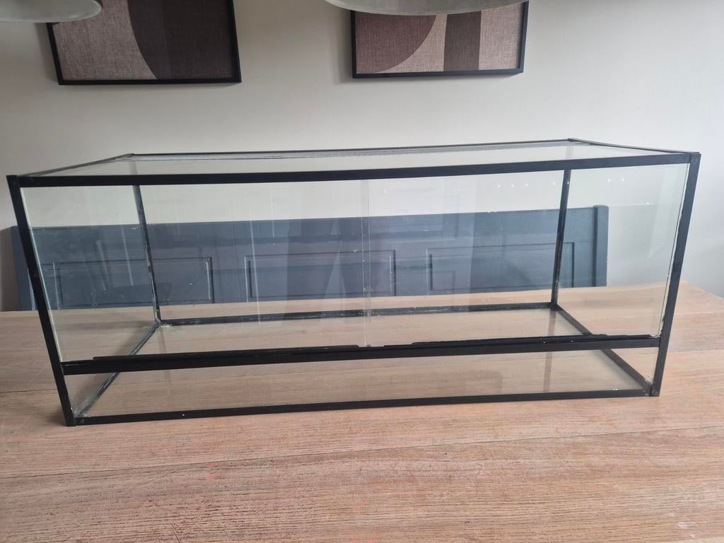 Ruime glazen hamsterkooi / terrarium met accessoires, Dieren en Toebehoren, Ophalen, Zo goed als nieuw, Kooi, Minder dan 60 cm
