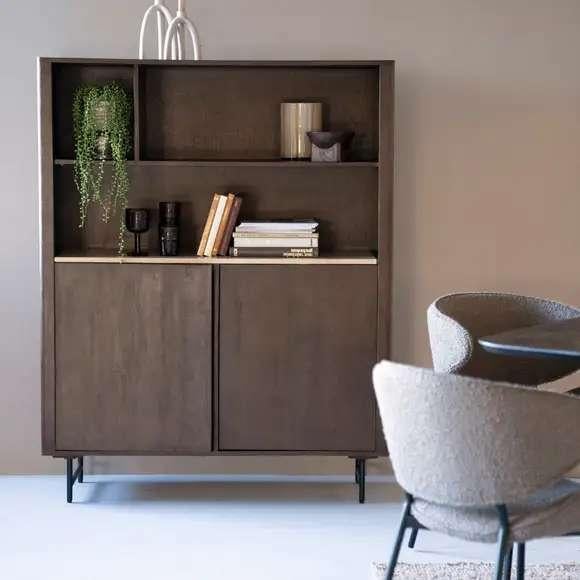 Eleonora Lio boekenkast klein mangohout design, 100 tot 150 cm, Overige materialen, Nieuw, Ophalen of Verzenden