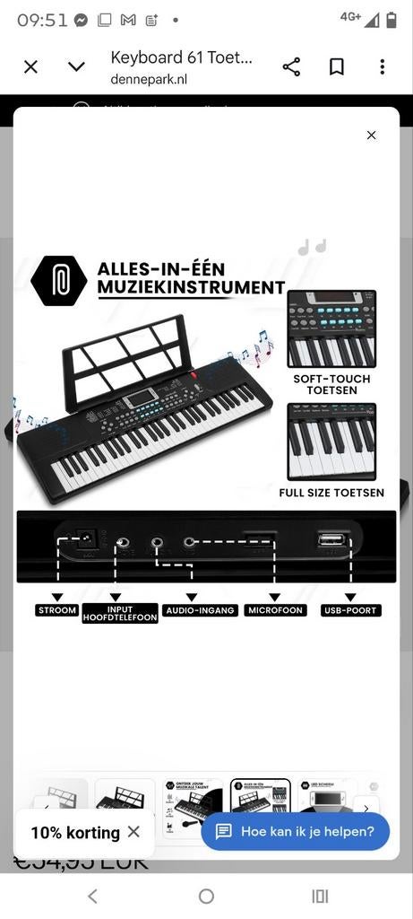 Keyboard 61 toetsen, Muziek en Instrumenten, Keyboards, Ophalen of Verzenden