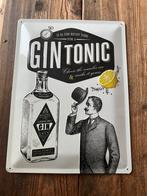 Metalen reclamebord gin tonic, Verzamelen, Ophalen of Verzenden, Zo goed als nieuw, Reclamebord