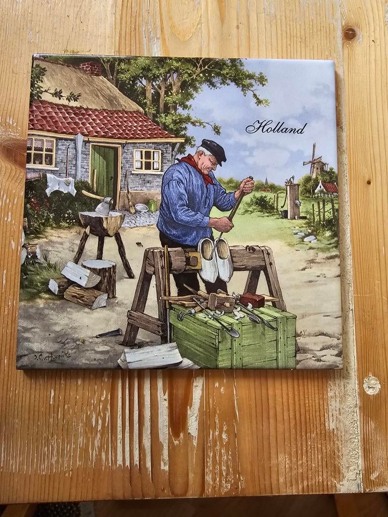 Hollandse Tegeltjes: Klompenmaker, Molen en Haven, Ophalen of Verzenden