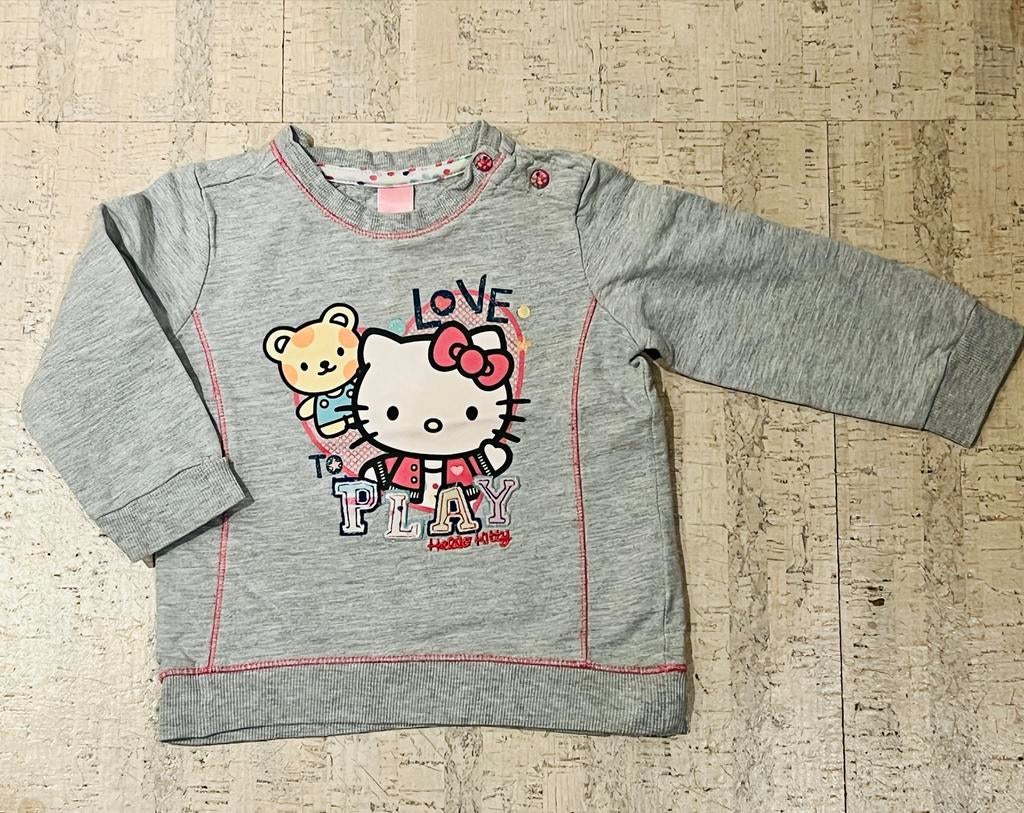 Hello Kitty grijs truitje - maat 86, Kinderen en Baby's, Babykleding | Maat 86, Ophalen of Verzenden, Zo goed als nieuw, Meisje