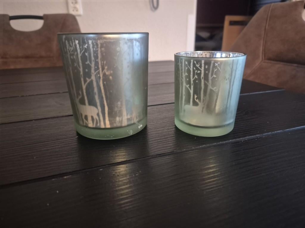 kerst theelichten, Overige materialen, Gebruikt, Ophalen of Verzenden, Groen