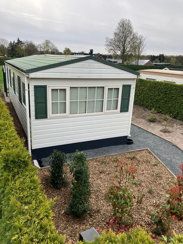 Mooie kunststof stacaravan met staanplaats, Caravans en Kamperen, Stacaravans, Tot en met 4