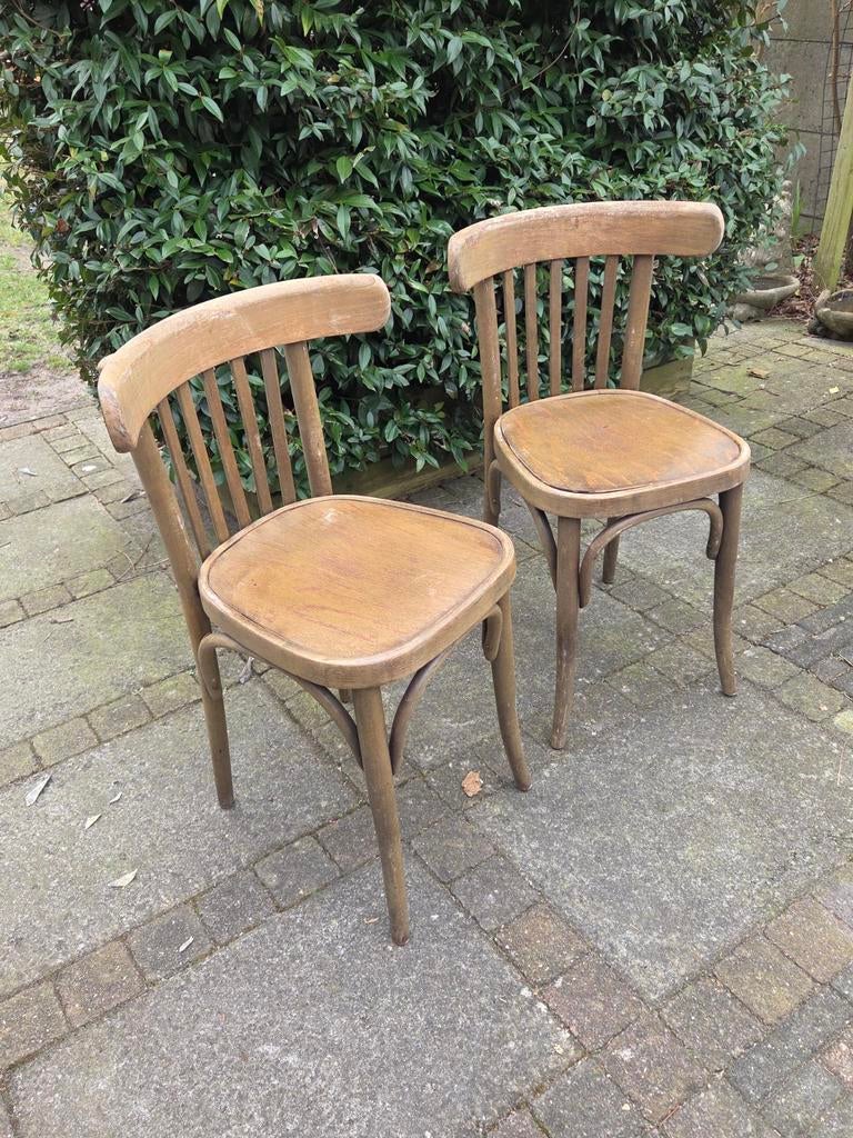 Vintage houten café stoelen, Antiek en Kunst, Ophalen