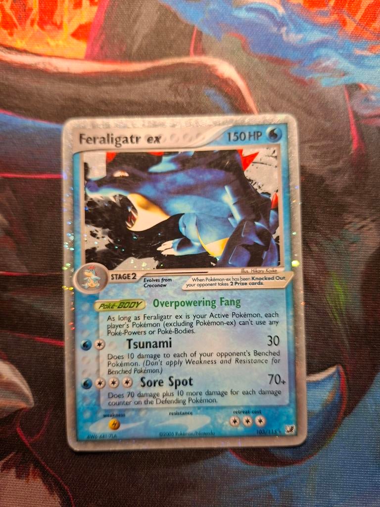 Feraligatr ex Pokémon Kaart - Zeldzaam en Krachtig, Ophalen of Verzenden, Gebruikt, Losse kaart, Foil