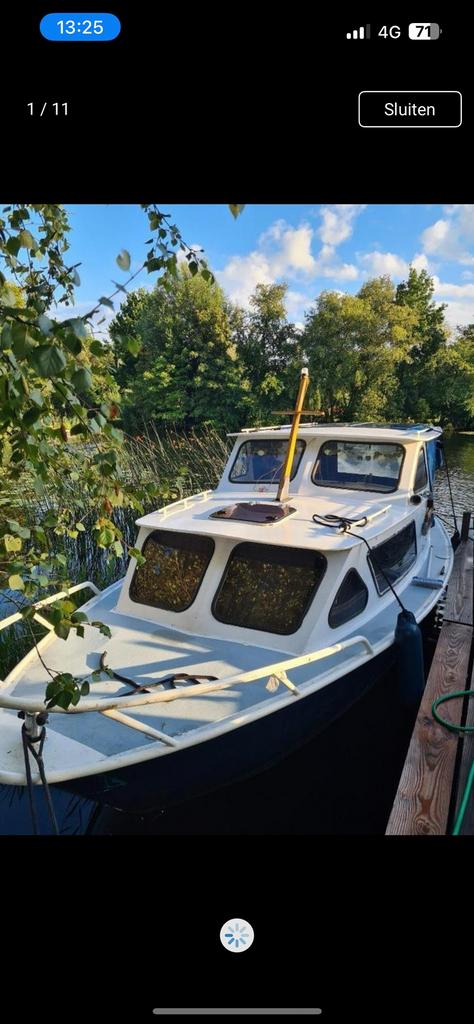 Stalen kruiser (kajuitboot) 7m, Watersport en Boten, Ophalen of Verzenden, Gebruikt, Overige typen