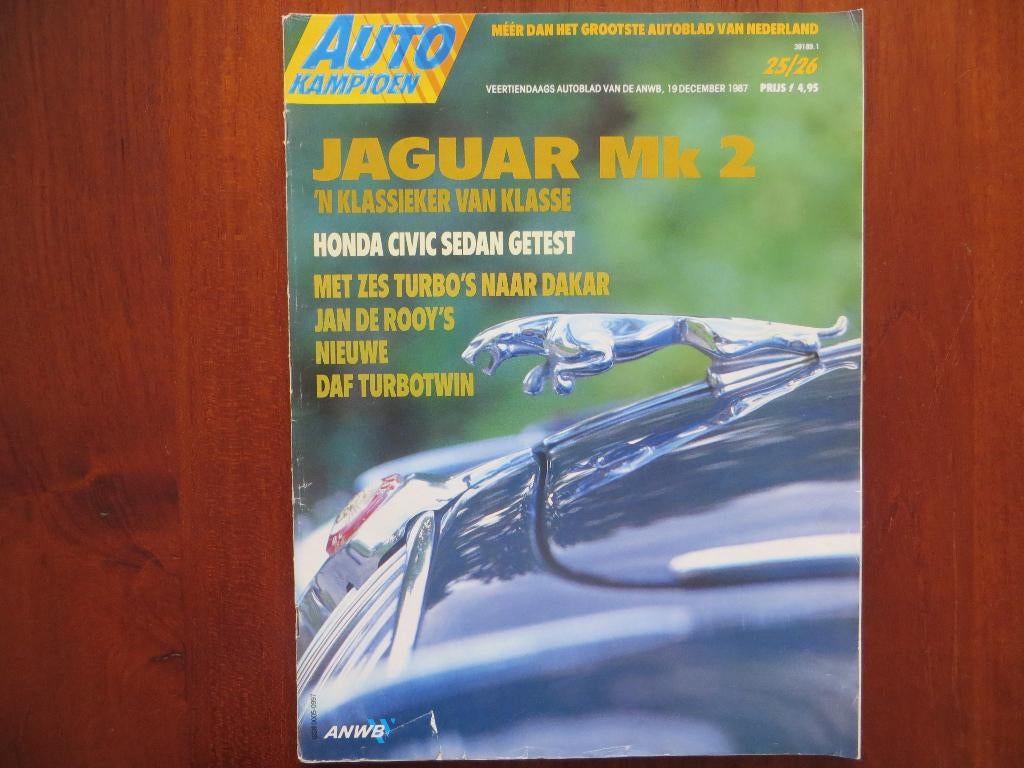 Autokampioen 25-26 1987 Jaguar Mk2, Honda Civic Sedan, Boeken, Auto's | Folders en Tijdschriften, Ophalen of Verzenden, Gelezen