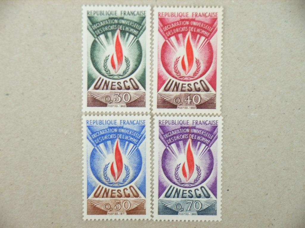 BL   Frankrijk Unesco 39-42 Pf, Ophalen of Verzenden, Postfris