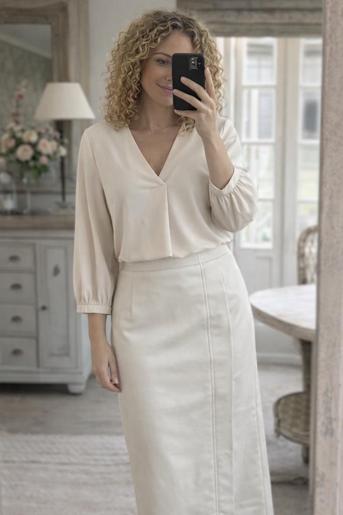 Elastische top van Vero Moda in maat M, Maat 38/40 (M), Vero Moda, Beige, Ophalen of Verzenden