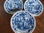 3 Delfsblauwe borden Goedewaagen Bleu Delft Handwork Holland, Antiek en Kunst, Ophalen