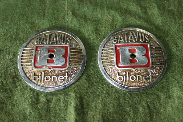 Batavus Bilonet bromfiets tank emblemen, Ophalen of Verzenden, Gebruikt, Tank, Overige merken