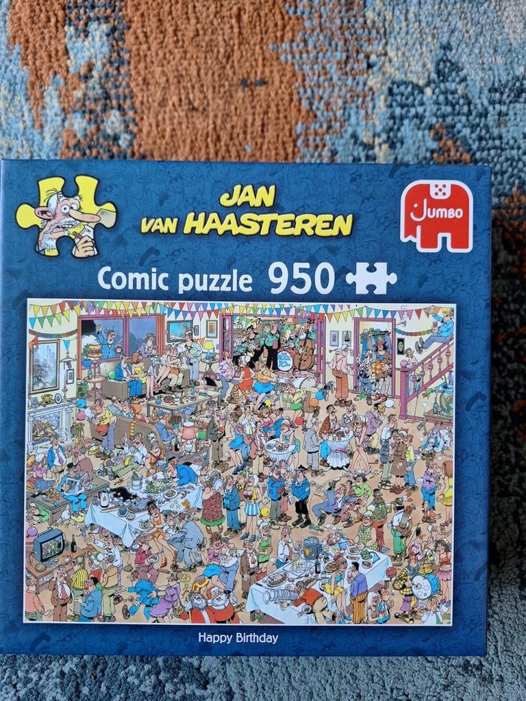 Jan van Haasteren,  Happy Birthday. 950 stukjes., Ophalen of Verzenden, 500 t/m 1500 stukjes, Zo goed als nieuw, Legpuzzel