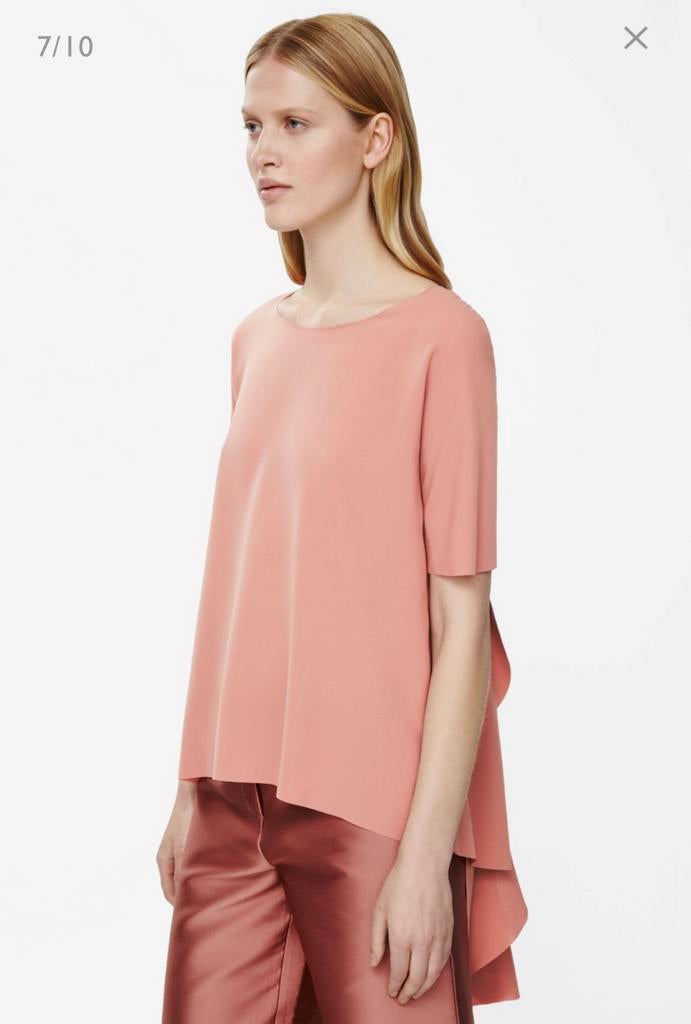 COS jurk top roze kimono S 36 dames drape detail bow franjes, Ophalen of Verzenden, Zo goed als nieuw, Korte mouw, Roze