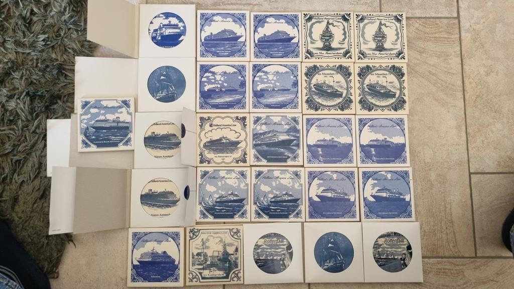 26 Holland America Lijn tegeltjes, Ophalen of Verzenden