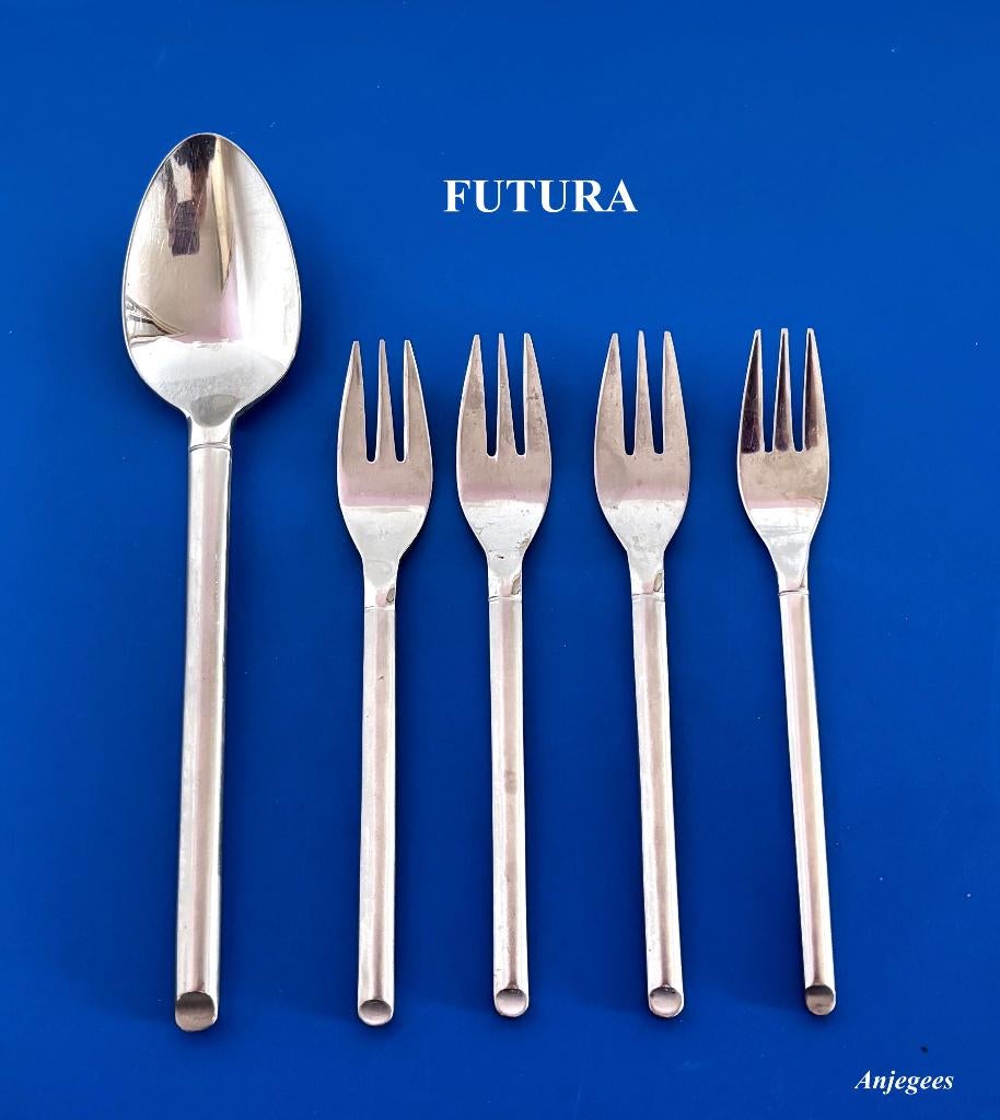 5x FUTURA in 1 koop € 20 rvs bestek, Ophalen, Gebruikt, Rvs of Chroom, Los bestek